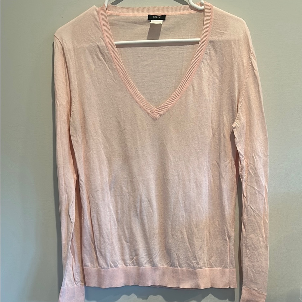 J. Crew Pink V-Neck Sweater